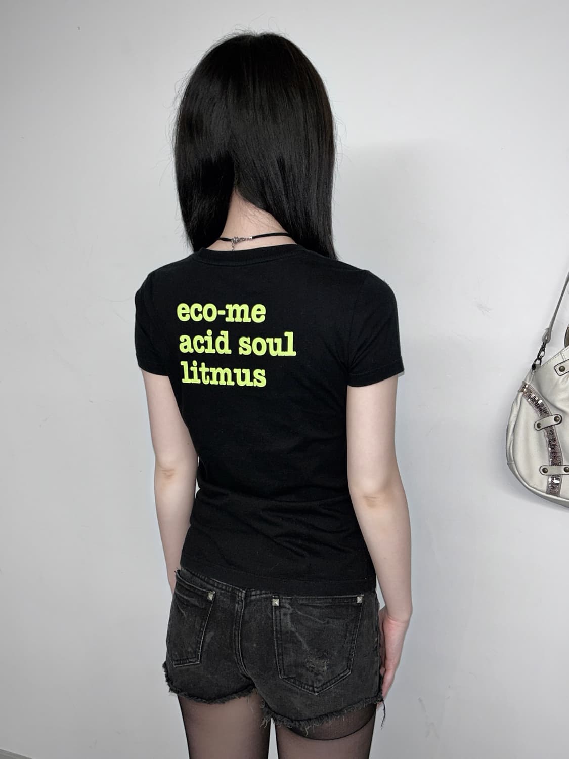 에코 프린트 슬림 그래픽 티셔츠 상품이미지4