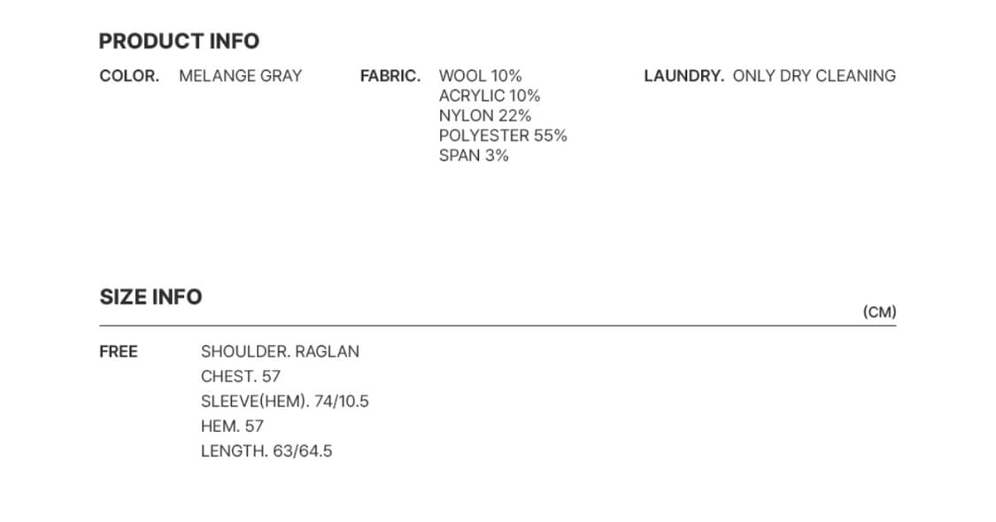 더티스 BUTTON BOXY WAFFLE WOOL KNIT 그레이 상품이미지7