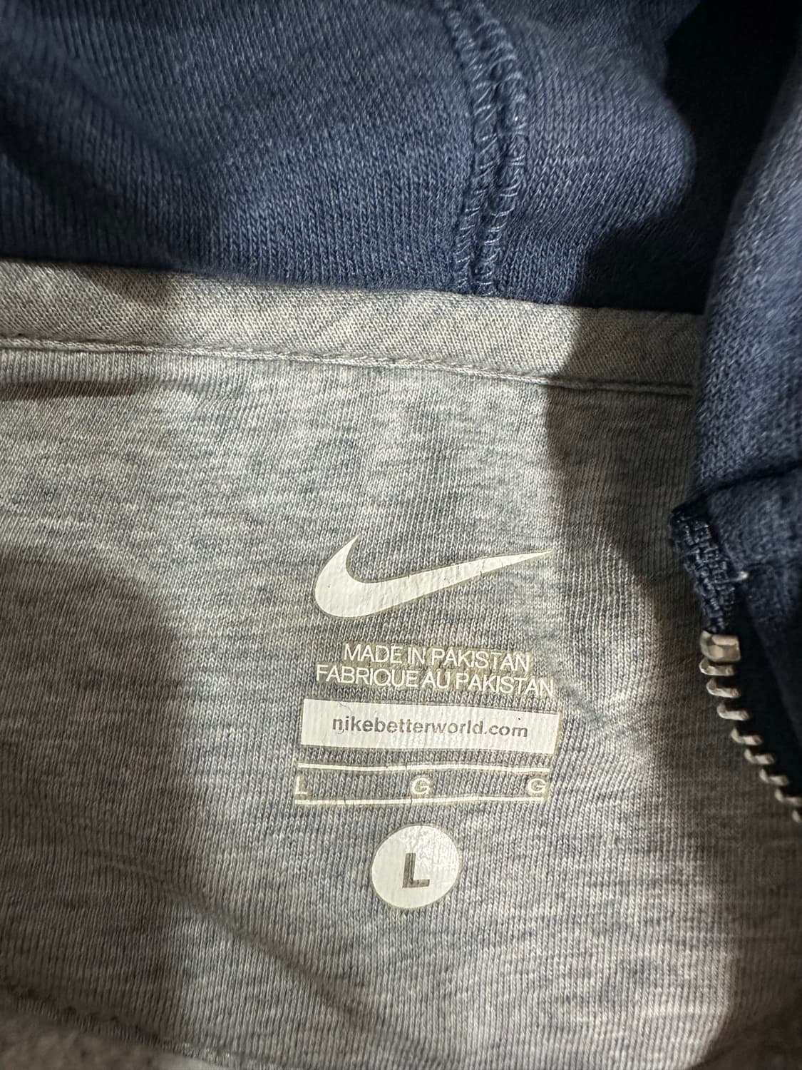 나이키 NIKE 빅로고 풀집업 기모 후드집업 네이비 L 상품이미지4