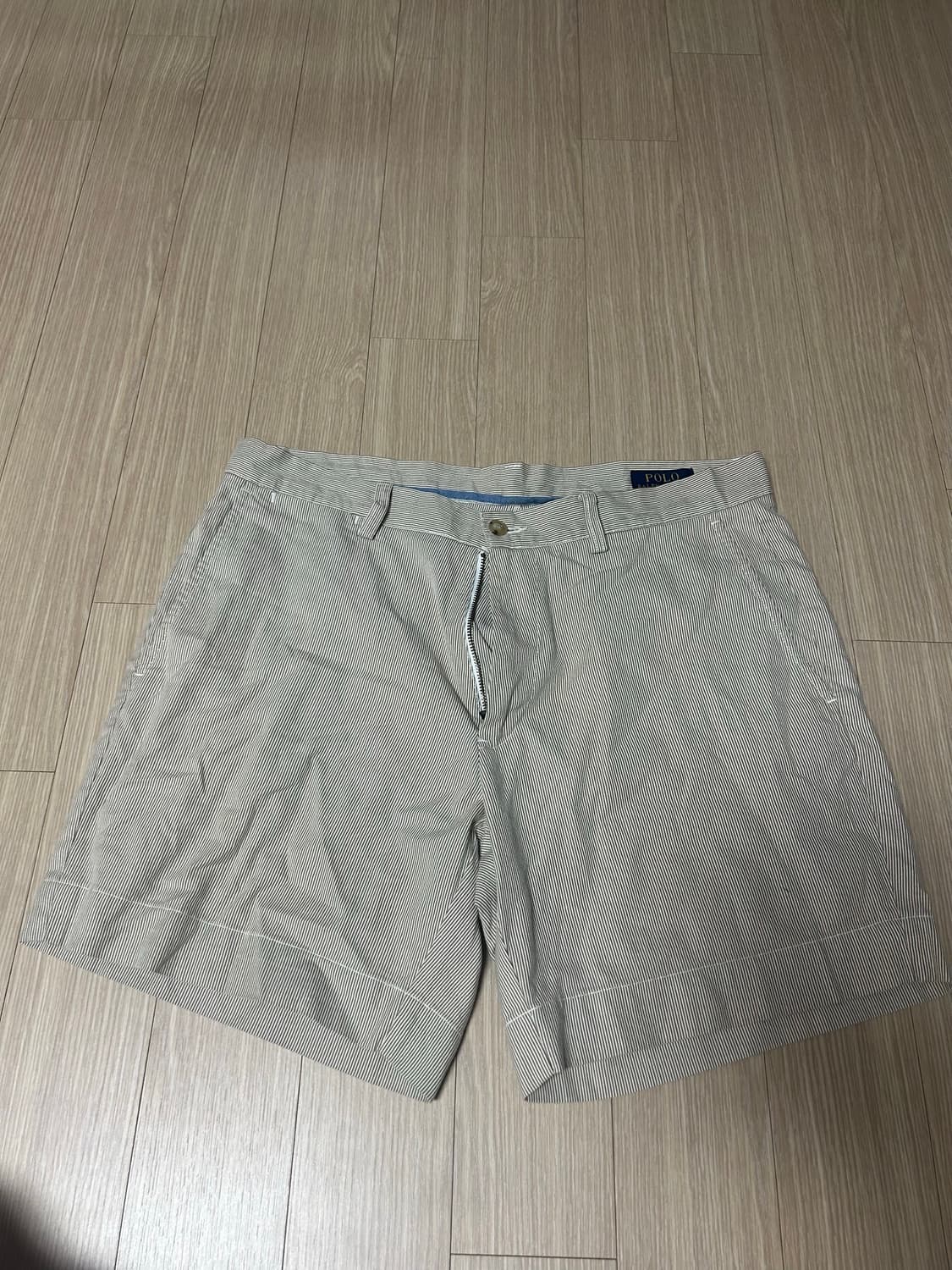 폴로 베이지 스트라이프 쇼츠 반바지 상품이미지1