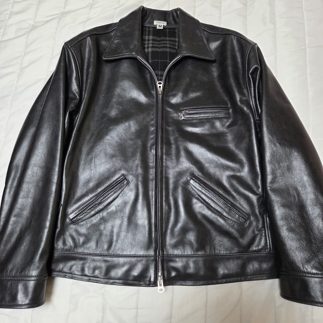 [M]ods 올리브드랩서비스 올드라이더 레더자켓 1회착 상품이미지1