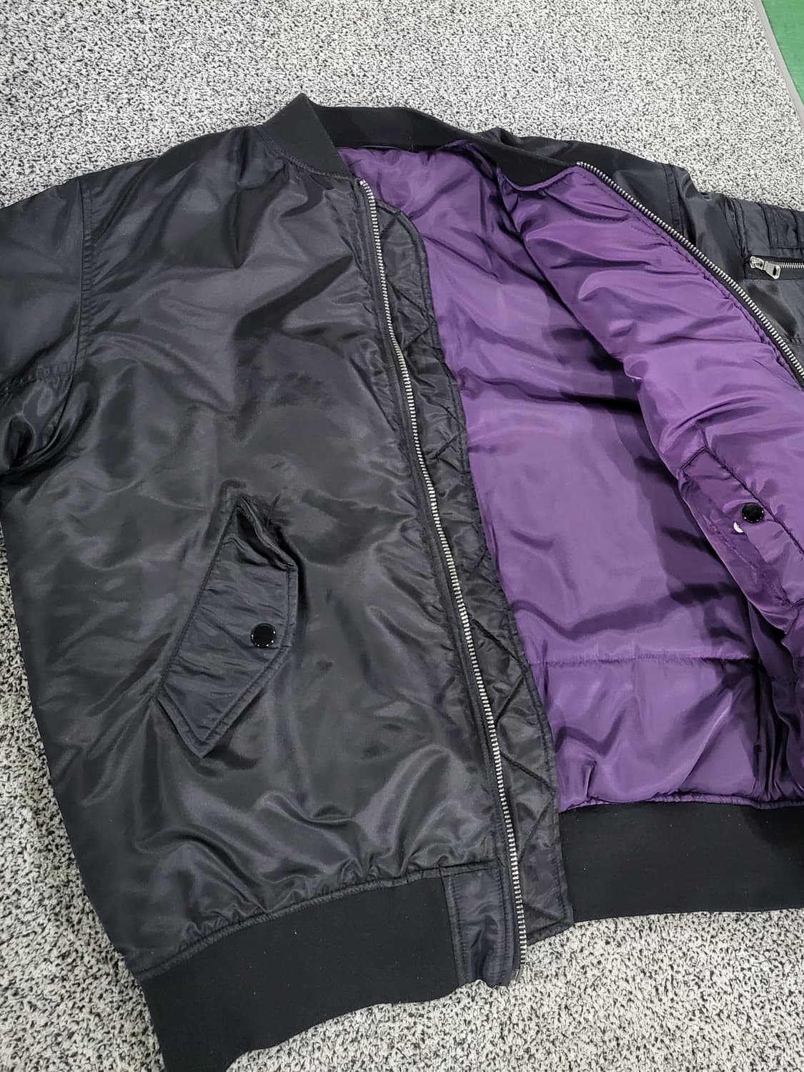 블랙 항공 점퍼 스타일 패딩 자켓 상품이미지2