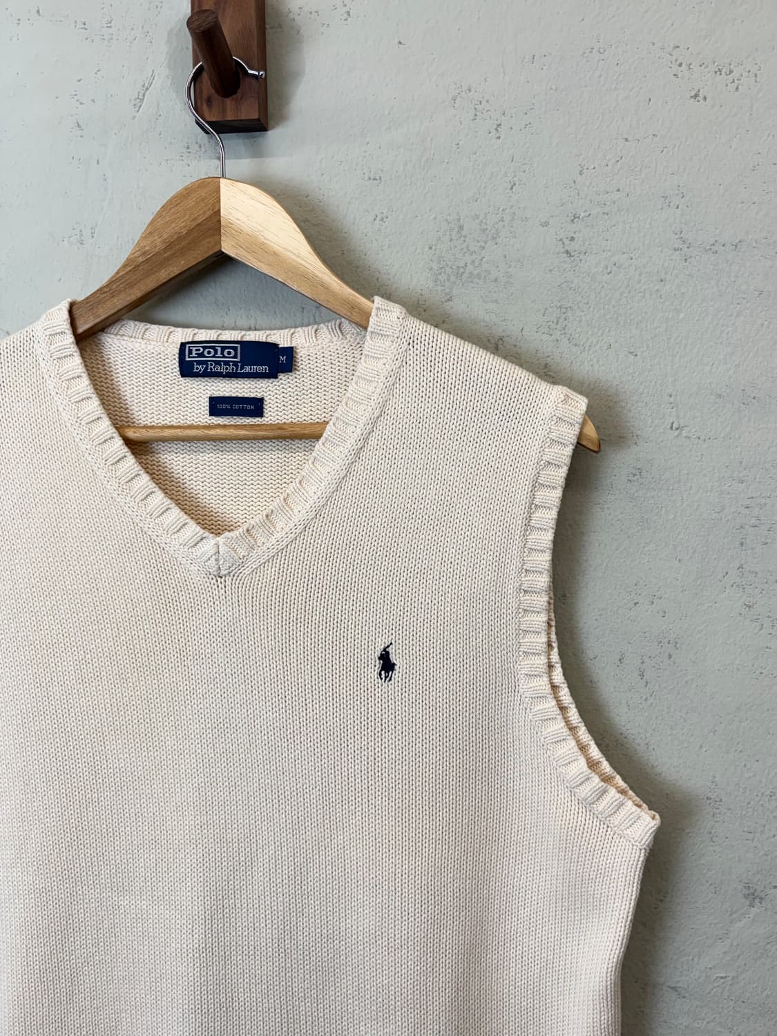 폴로랄프로렌 빈티지 크림 아이보리 니트 조끼 상품이미지2