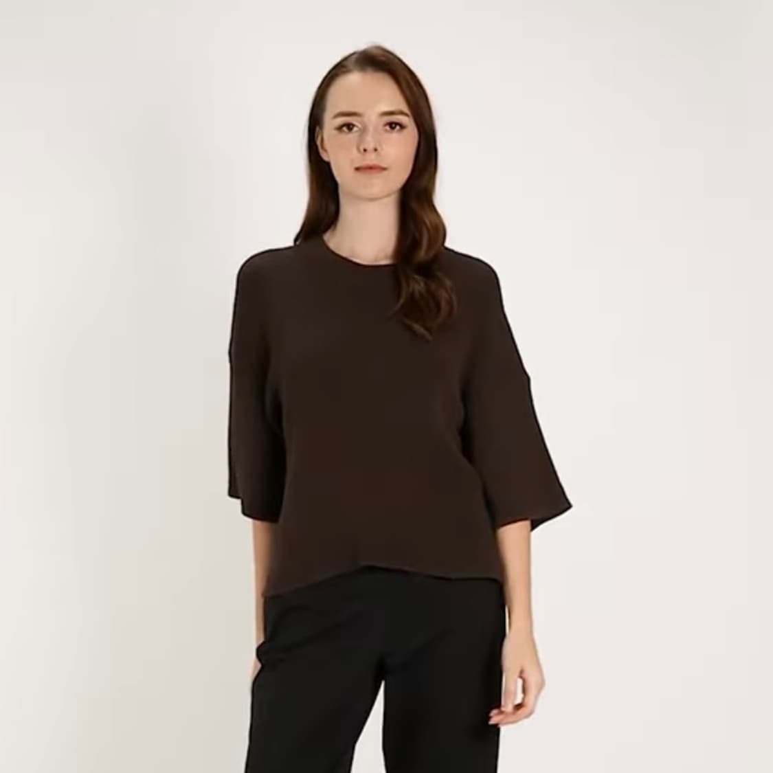 Massimo Dutti 마시모두띠 브라운 니트 탑 상품이미지7