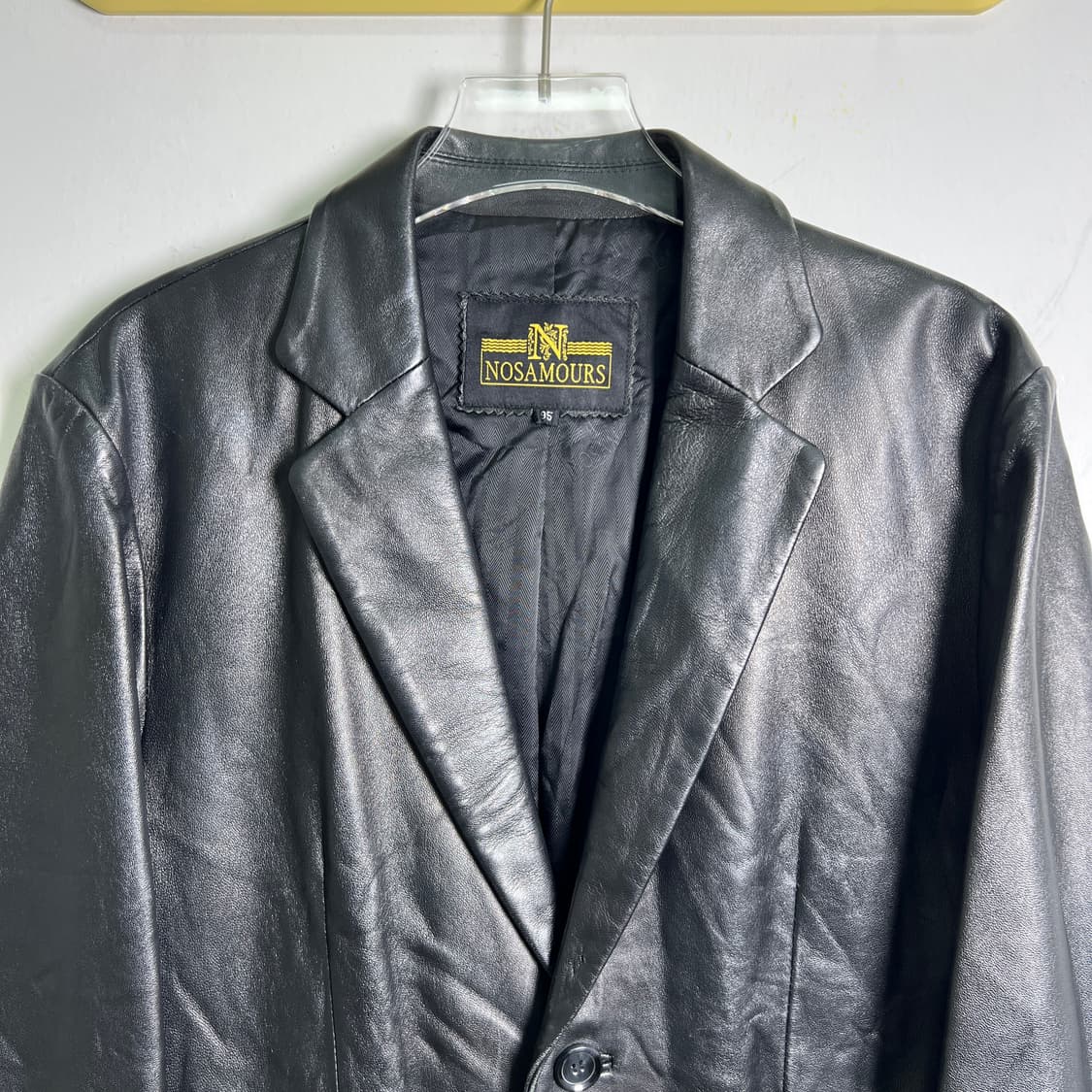 VTG 빈티지 블랙 싱글 레더 블레이저 95 상품이미지4