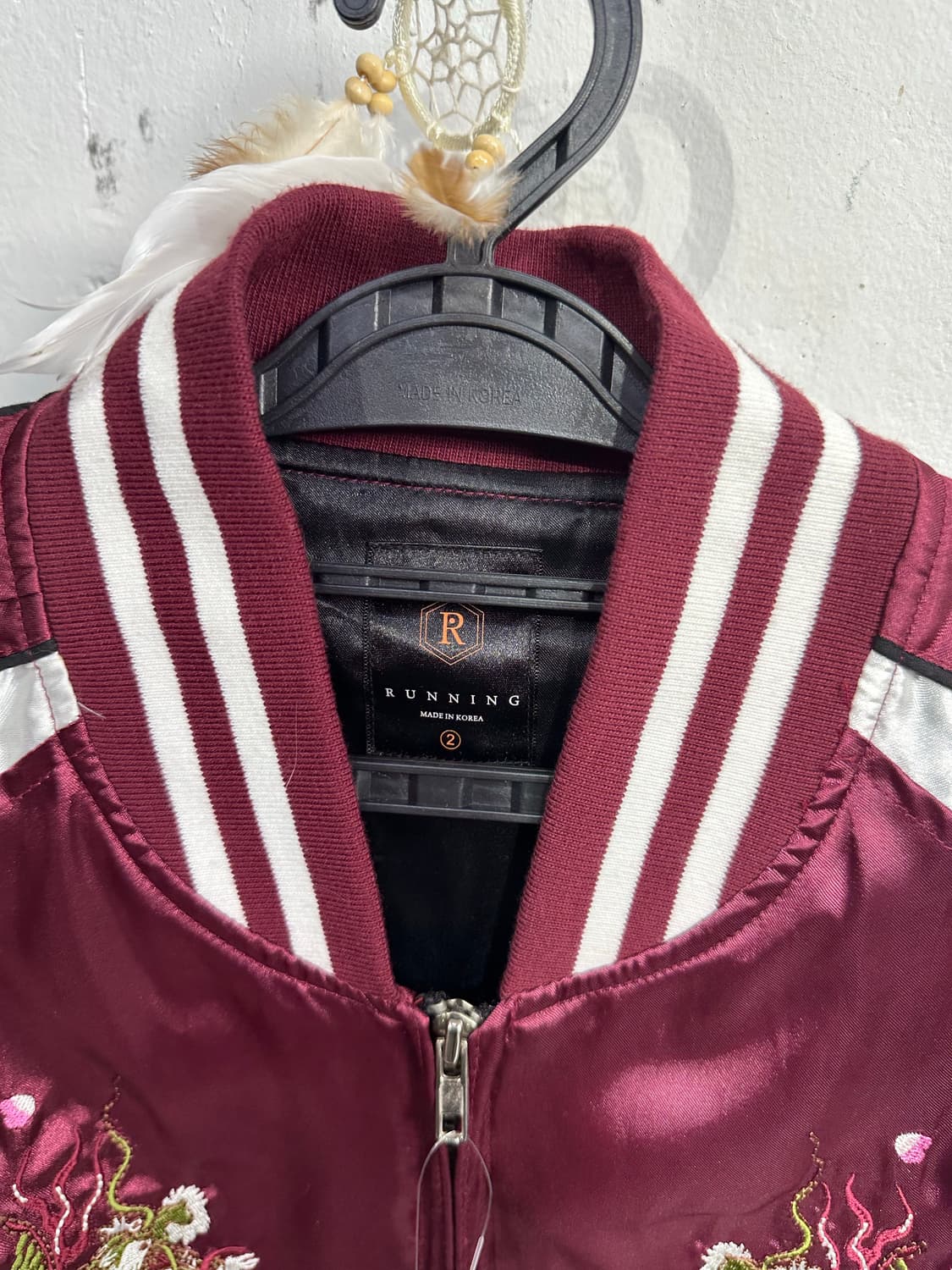 Jpn 일본빈티지 오리엔탈 버건디 용 스카잔 자켓 상품이미지10