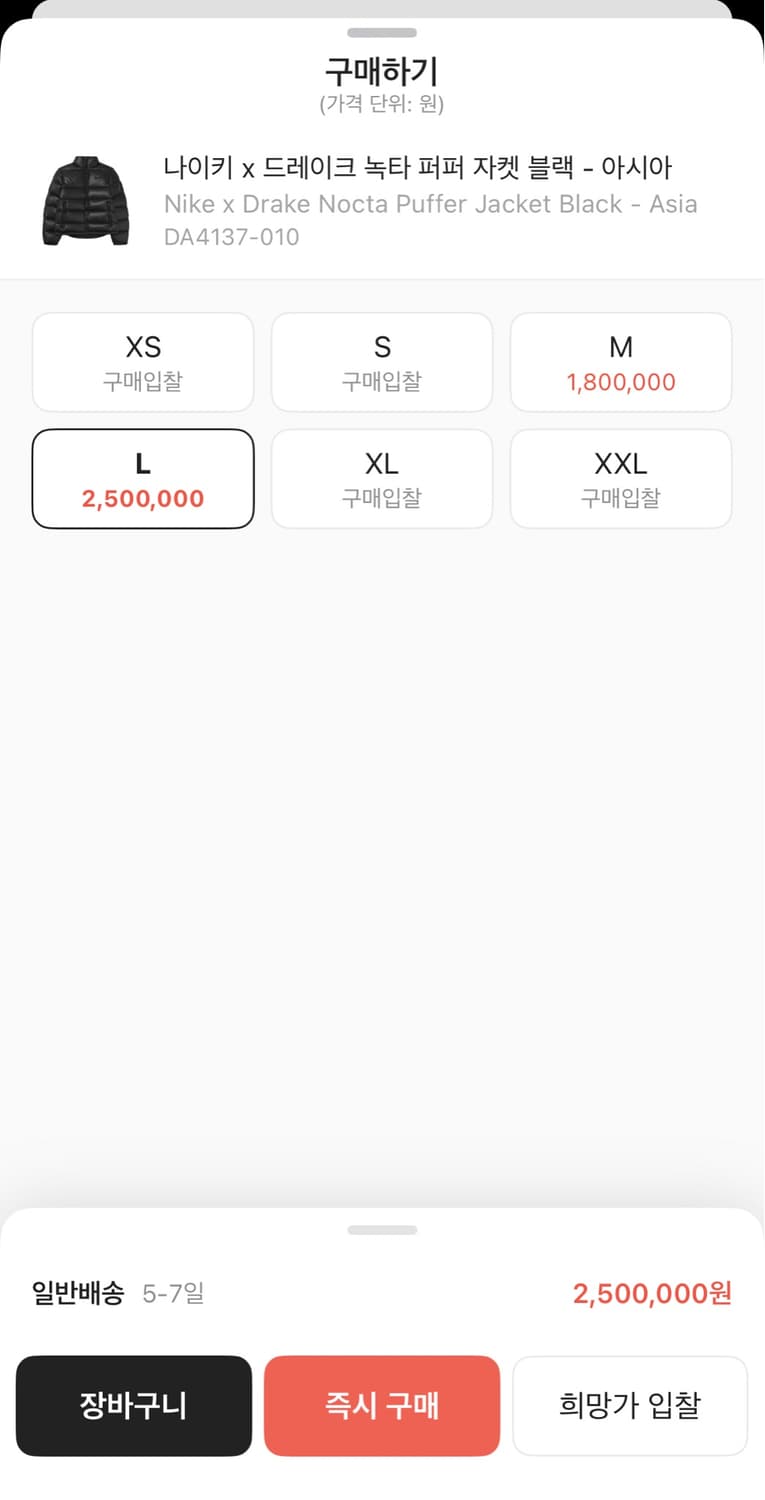 나이키 녹타 패딩 아시아 L 상품이미지2