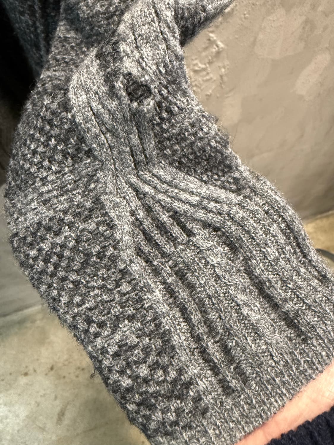 90 시스템 SYSTEM 케이블 니트 스웨터 그레이 상품이미지10