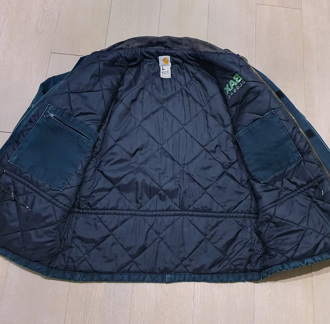 칼하트 덕 퀼팅 코트 105-110 블랙 빈티지 상품이미지8