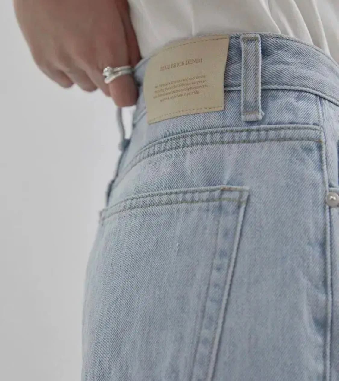 블루브릭 와이드 데님 라이트 블루 1 사이즈 wide denim 상품이미지4