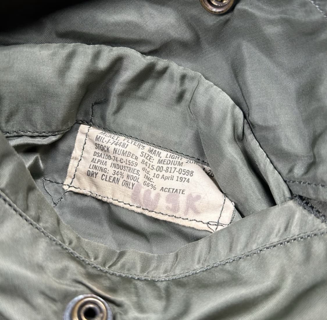 빈티지 오리지널 1978 L-2B 알파 인더스트리 ma-1 M 상품이미지8