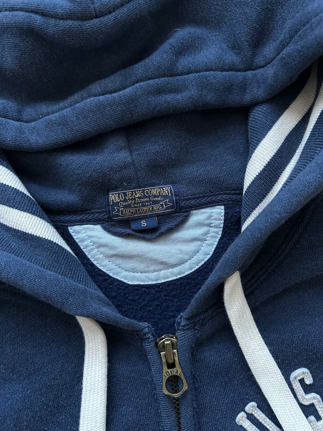 폴로 진스 컴퍼니 자수 로고 블루 후드집업 상품이미지7