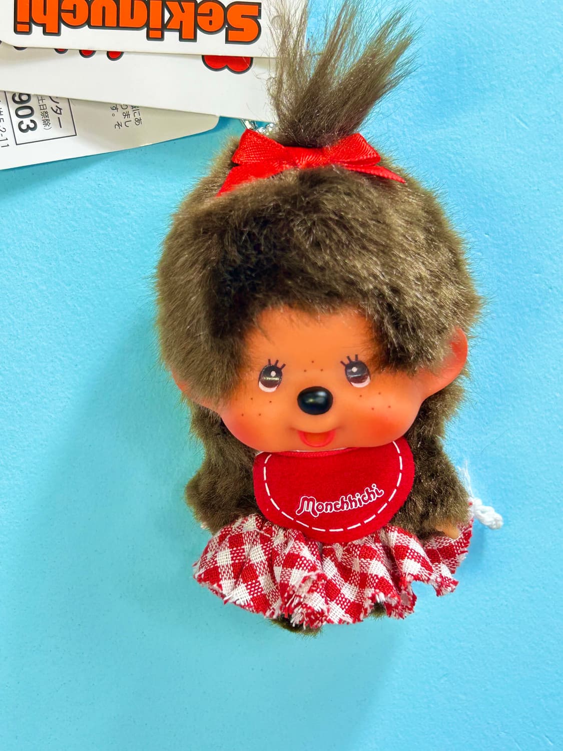 👚커스텀 ✂️🦧 몬치치 인형 오리지널 대두 미니 키링(레드 체크 상품이미지2