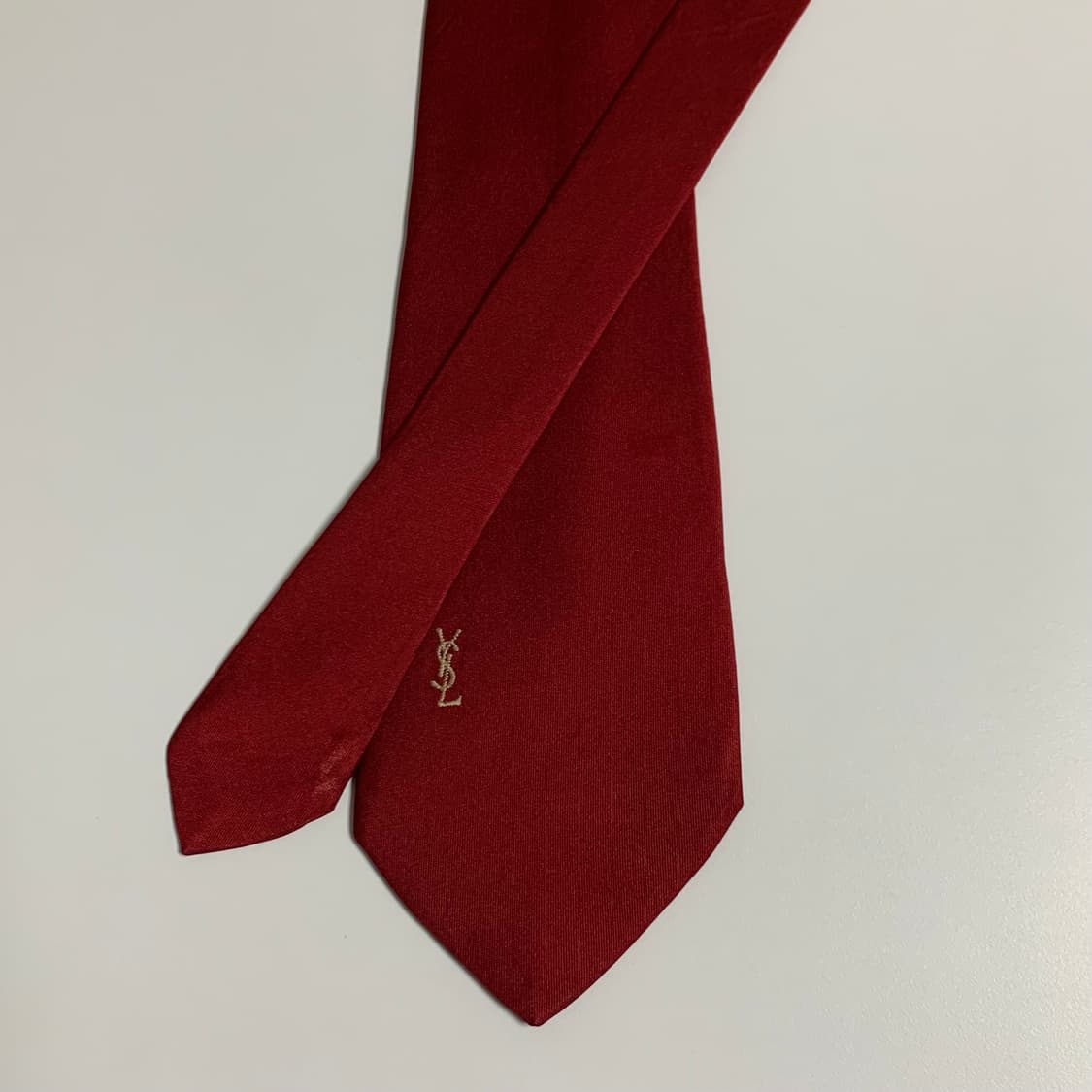 입생로랑(YSL) 심플로고 100실크 명품넥타이 레드컬러 A+등급 상품이미지3