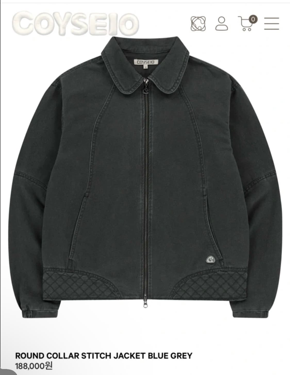 코이세이오 라운드 칼라 스티치 자켓 상품이미지1