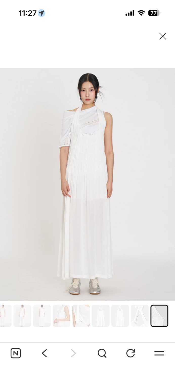 Anggae 홀터넥 롱 드레스 아이보리 상품이미지1