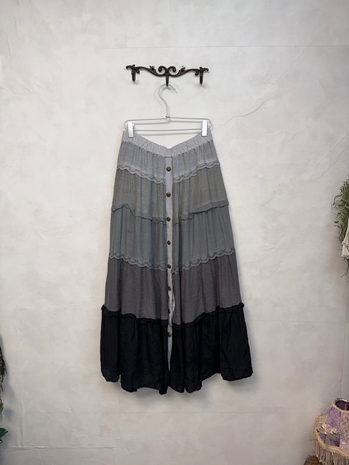 Axesfemme gradient lace button cancan sk 상품이미지1