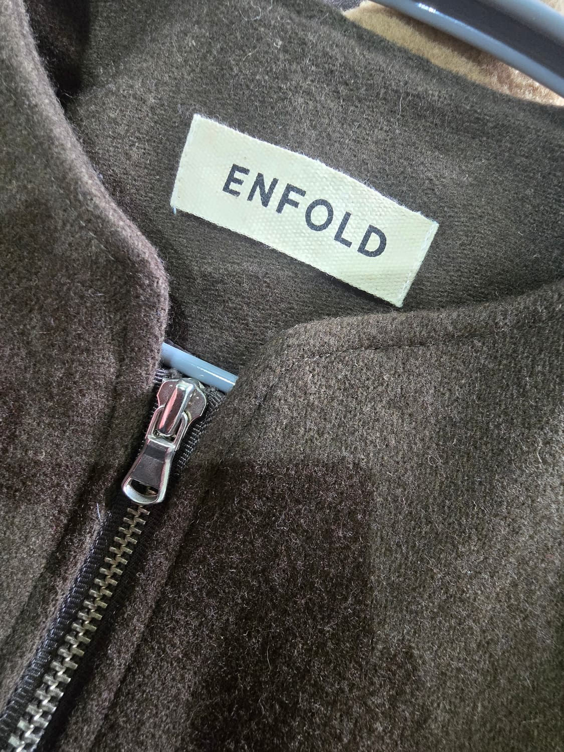 ENFOLD 엔폴드 배색 롱 코트 상품이미지8