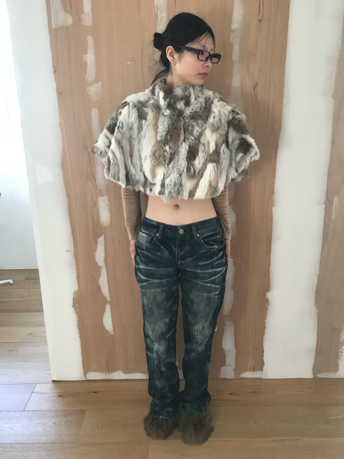 vintage mix fur cape 상품이미지2