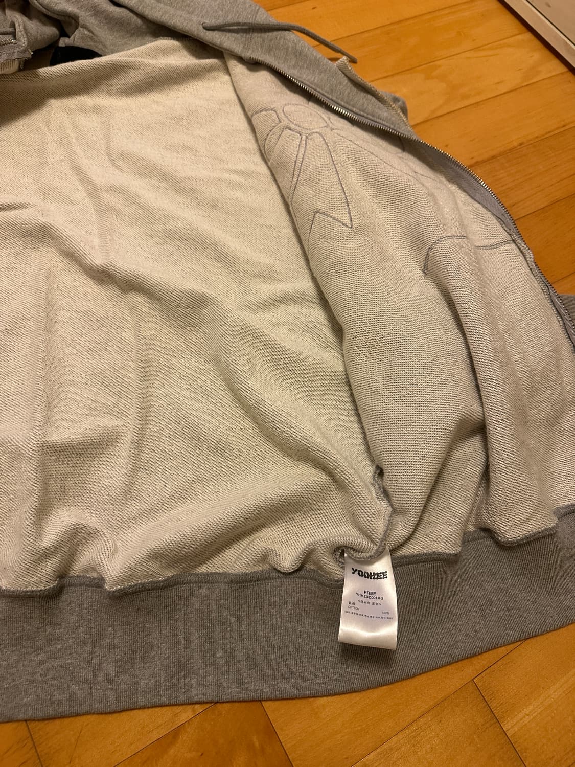 유희 리본 후드집업 멜란지그레이 상품이미지4