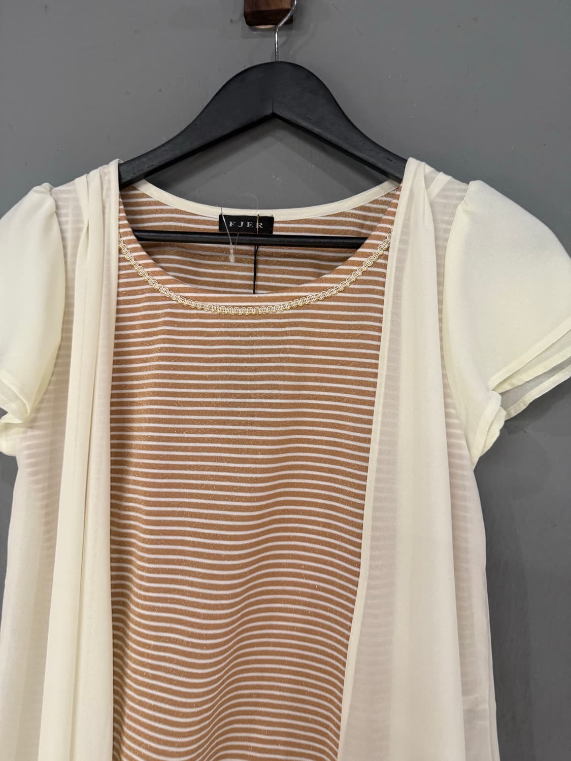 stripe pattern layered cardigan top  상품이미지5