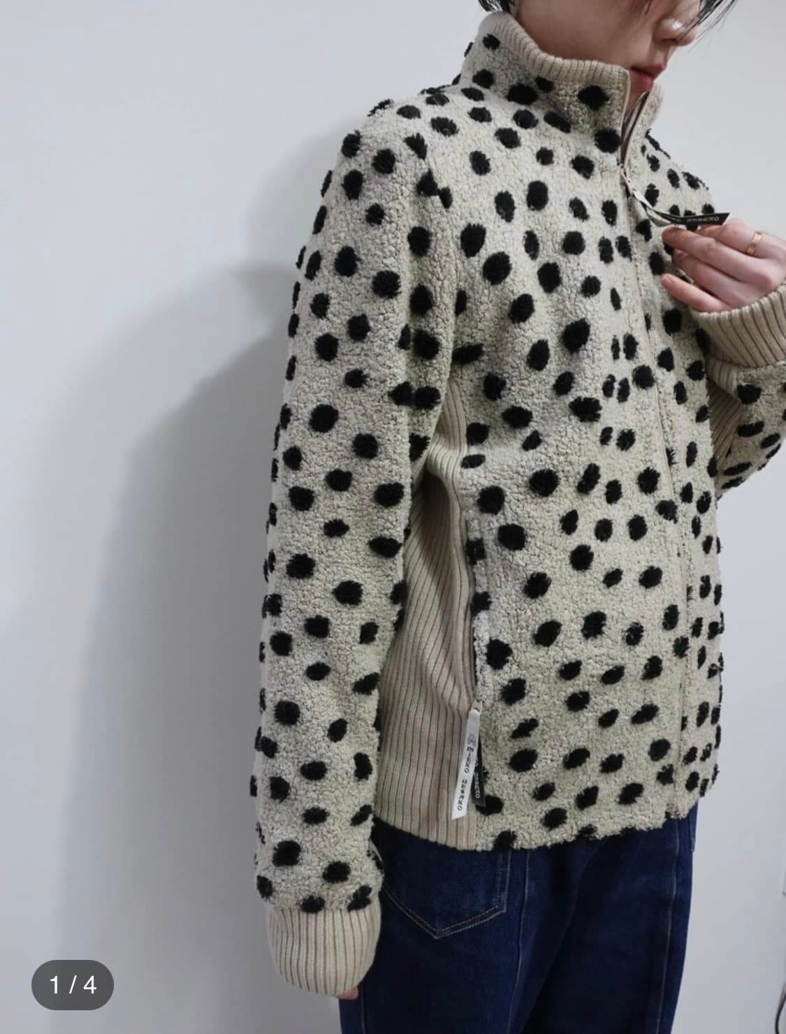 빈티지 Mieko uesa 도트 플리스 집업 상품이미지2