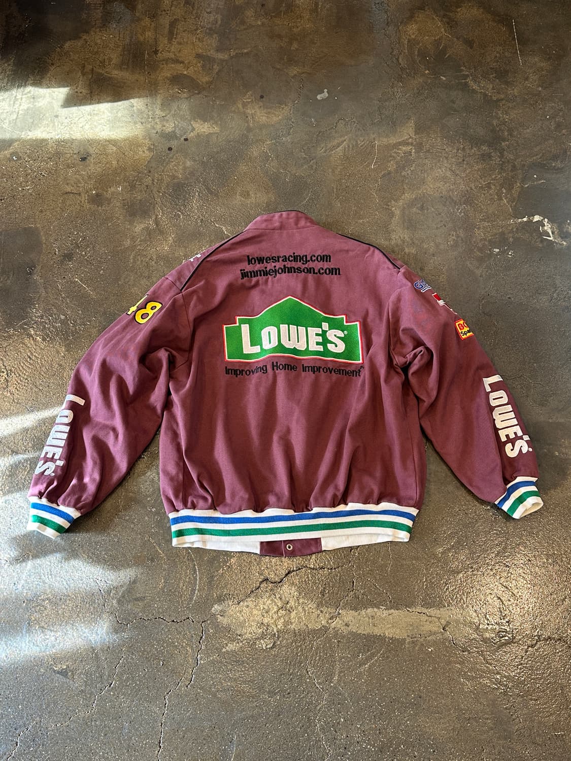 빈티지 로웨스 Lowe's 레이싱 자켓 버건디 L 상품이미지2