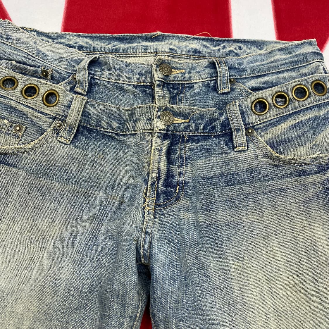 PPFM 더블 웨이스트 데님팬츠 L 상품이미지4