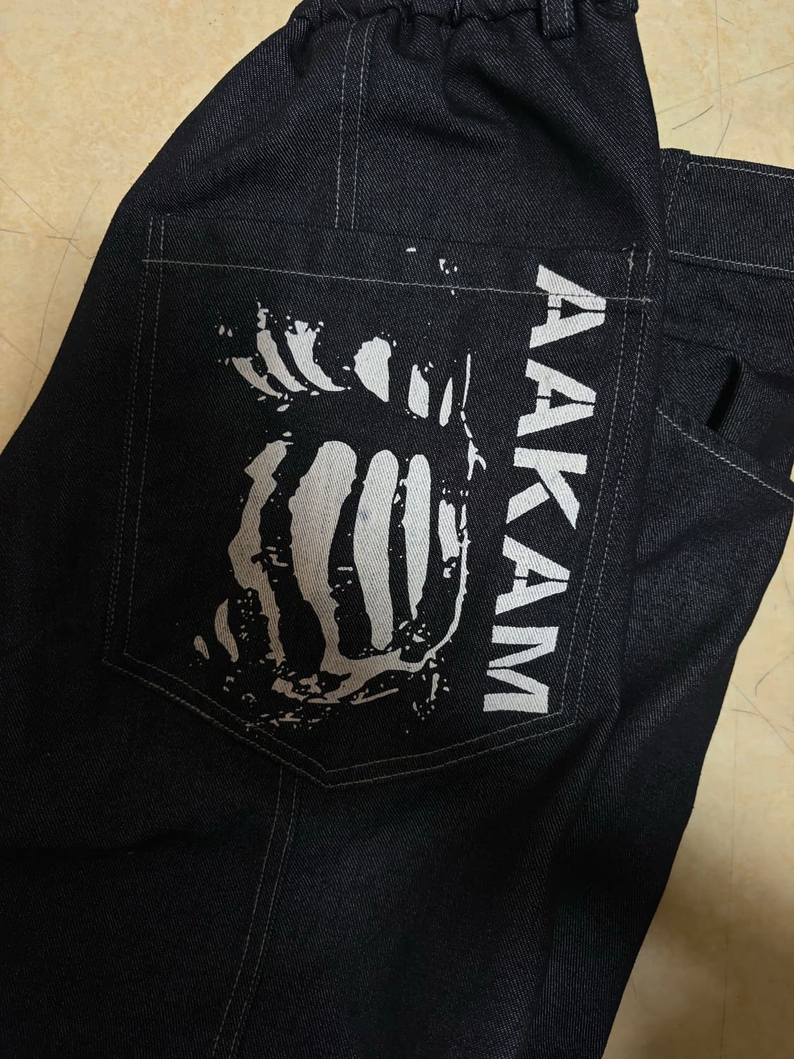 아캄 핀턱 프린트 데님(블랙) 상품이미지3