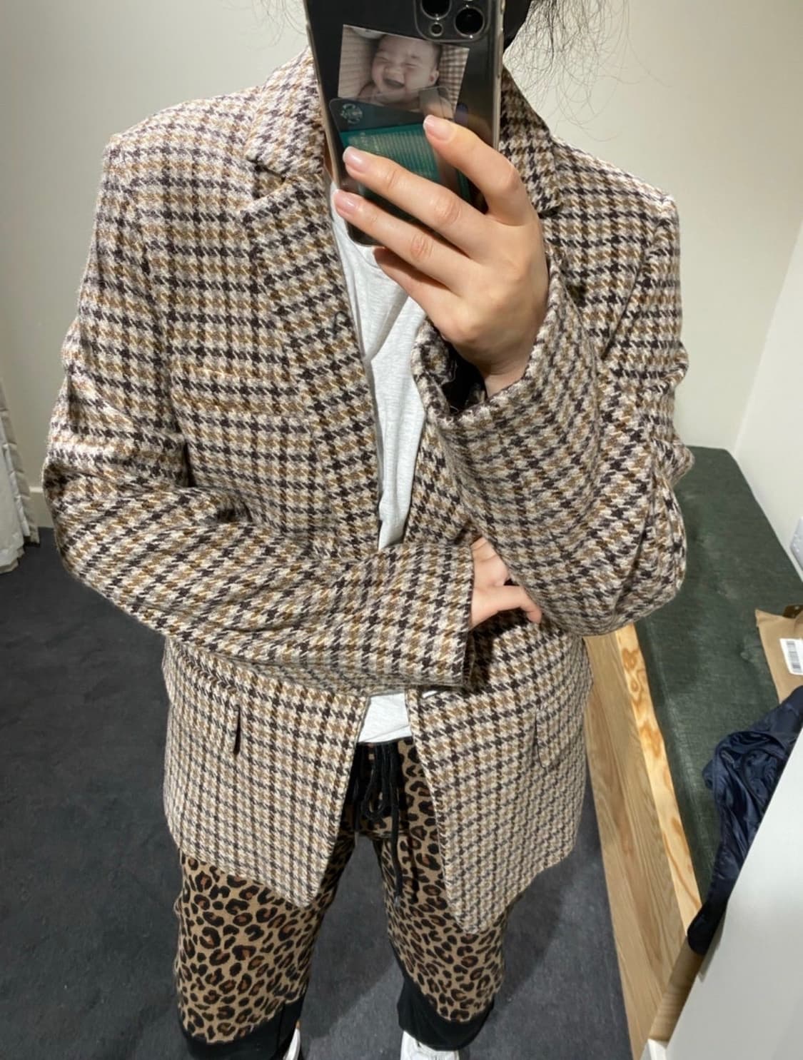이자벨마랑 에뚜왈 샤를리 울 체크 자켓 상품이미지5