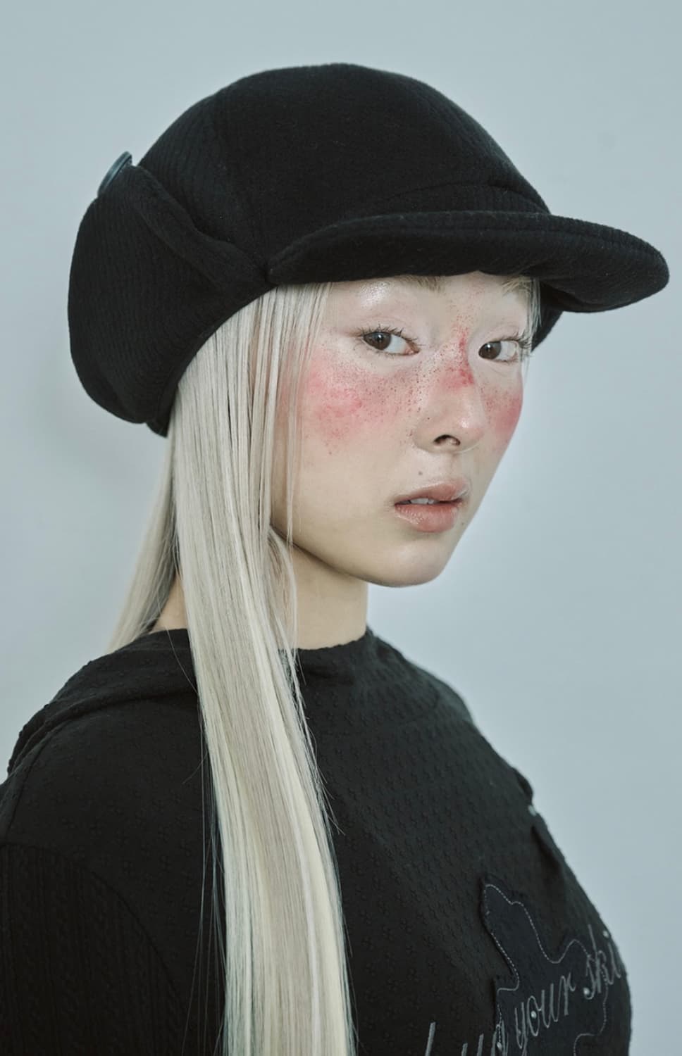 허그유어스킨 트루퍼 플랫 버튼캡 블랙 상품이미지3