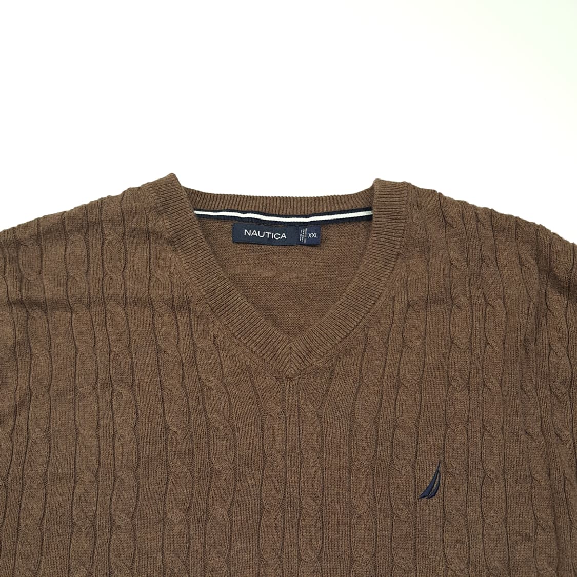 CL135 2XL 노티카 00s 카푸치노브라운 케이블 니트 베스트 상품이미지2