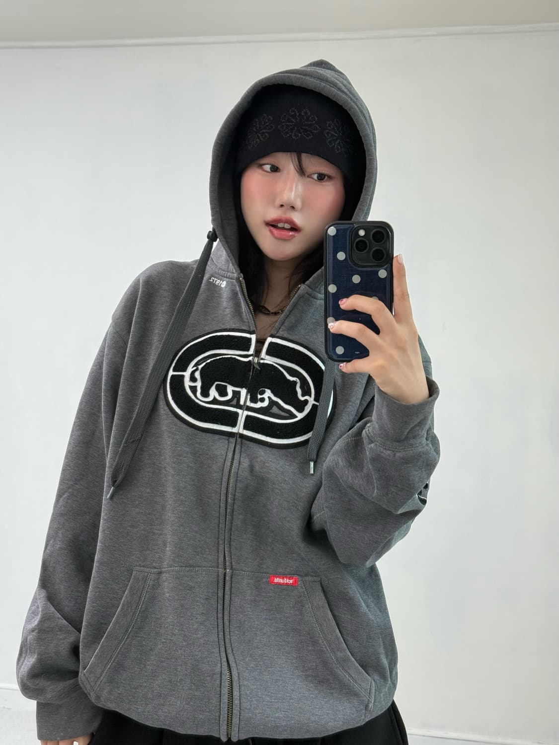 Ecko 차콜 빅로고 후드집업 상품이미지2