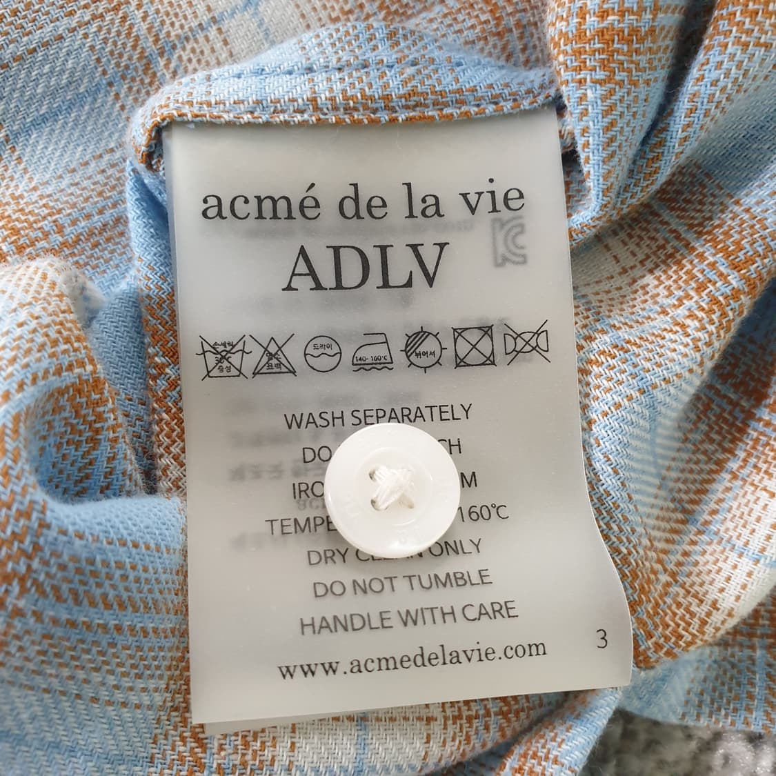 acme de la vie 체크 셔츠 상품이미지3