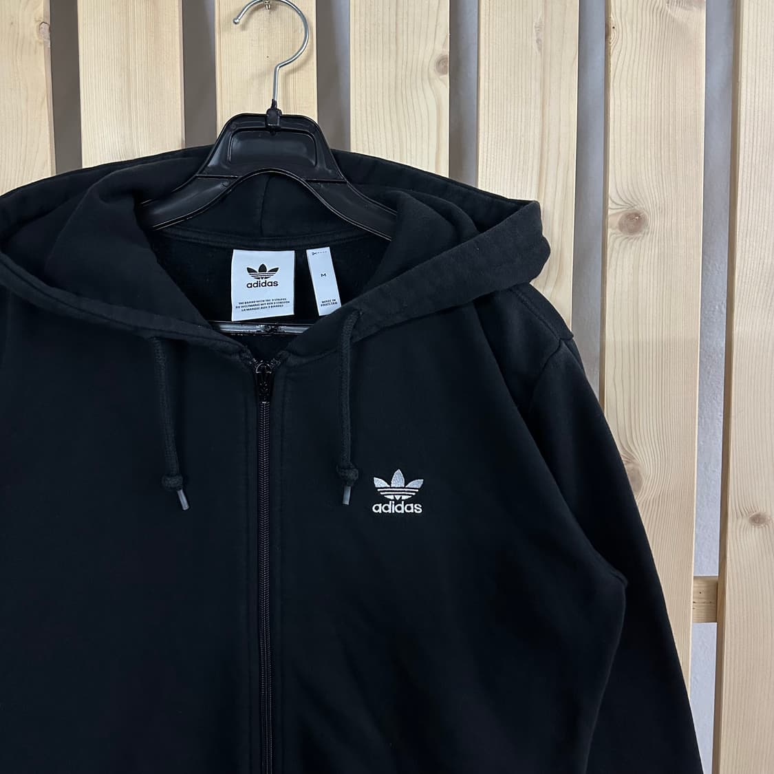 (M) 아디다스 블랙 빅로고 후드집업 상품이미지4
