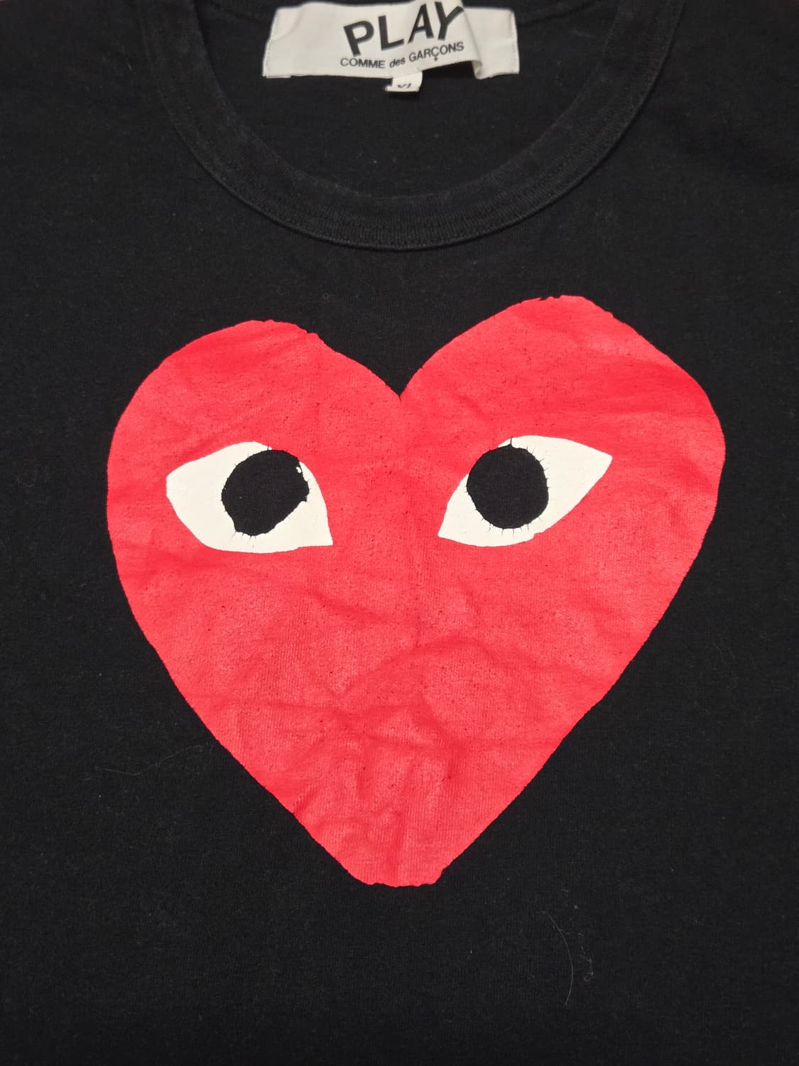 꼼데가르송 PLAY 빅 하트 프린트 반팔 티셔츠(XL,공용) 상품이미지3