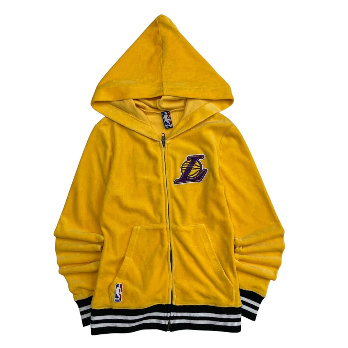 90's NBA japan made 머스타드 벨벳 후드집업  상품이미지2