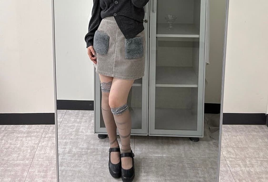 corduroy fur pocket skirt 상품이미지2