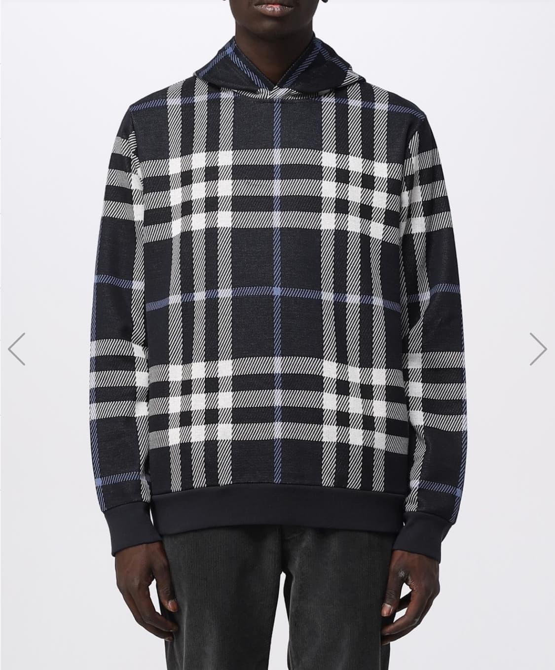 버버리 체크 코튼 자카드 후드 M  상품이미지2