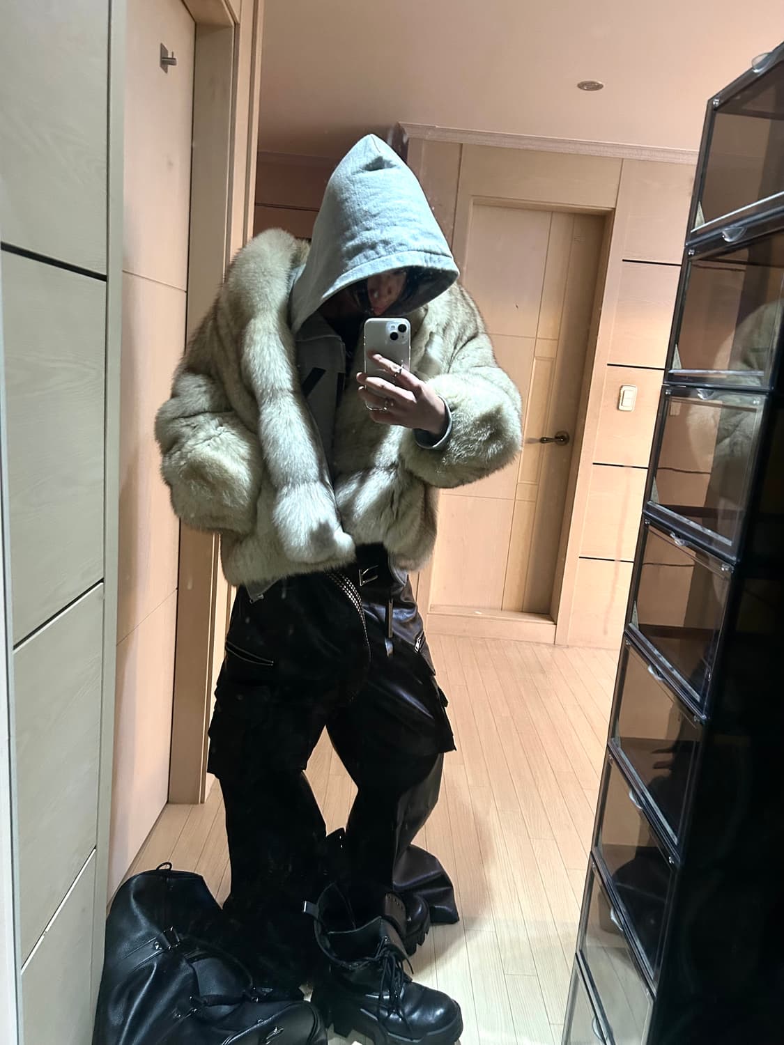 Fox Fur White Color Over Jacket 상품이미지5