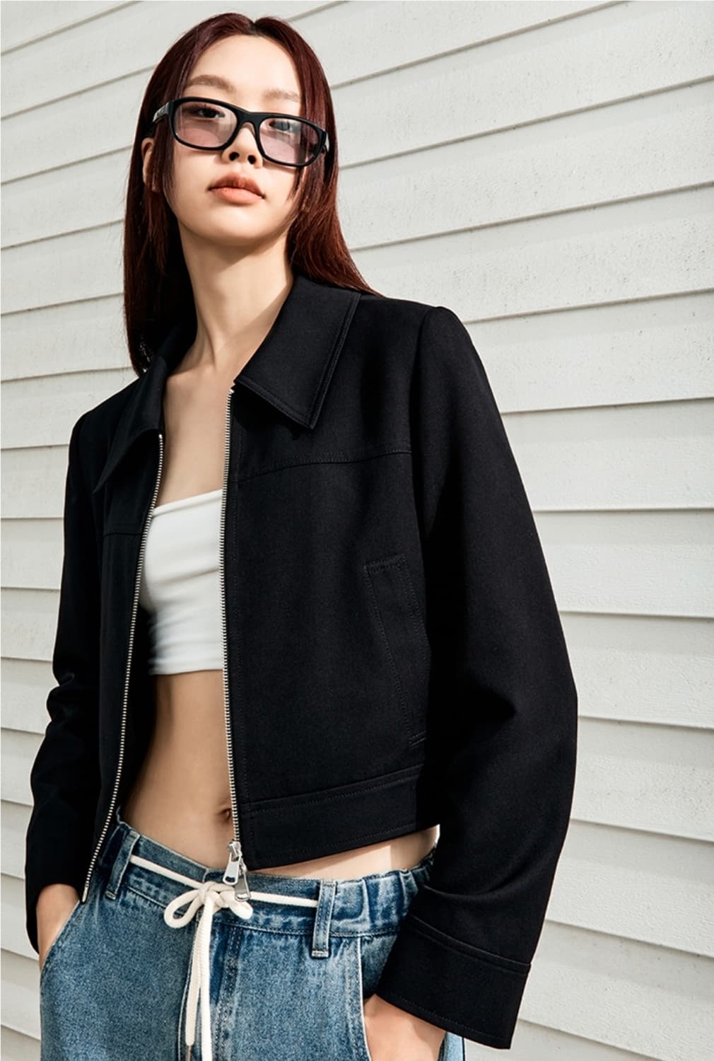 (M)여성 미쏘 크롭 집업 자켓 상품이미지1