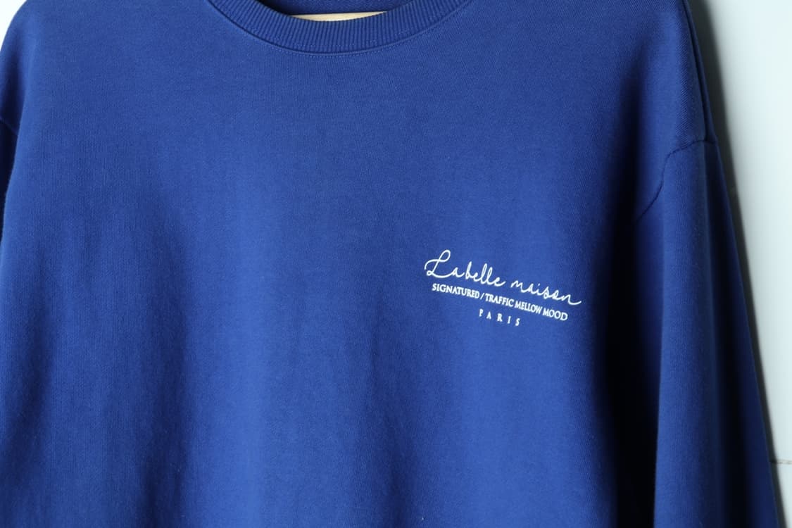 (L-2XL) 브랜드빈티지 맨투맨 티셔츠 피그먼트 블루 스트릿-7AF2 상품이미지5