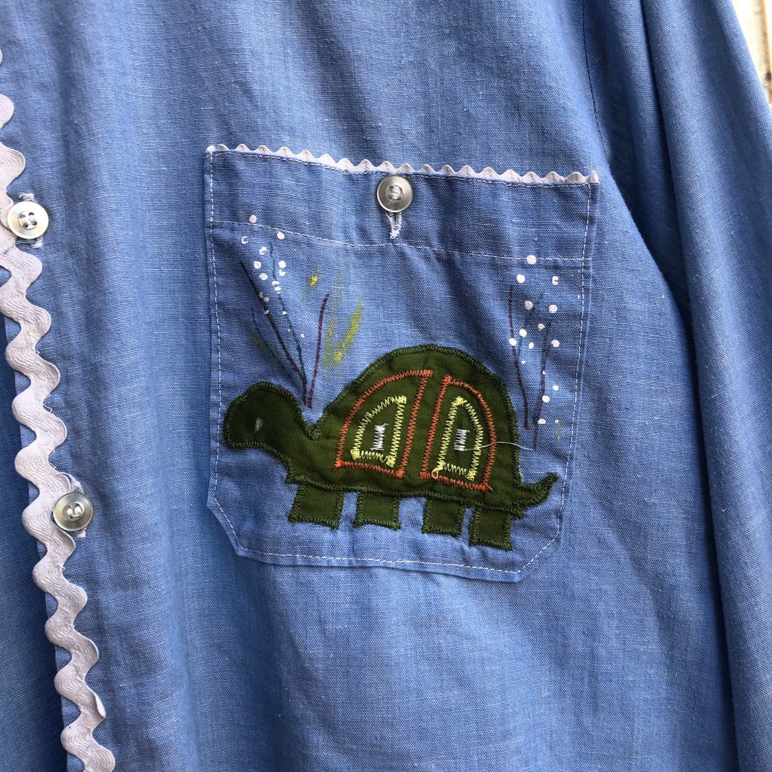 70s Vintage chambray shirt-L 상품이미지2