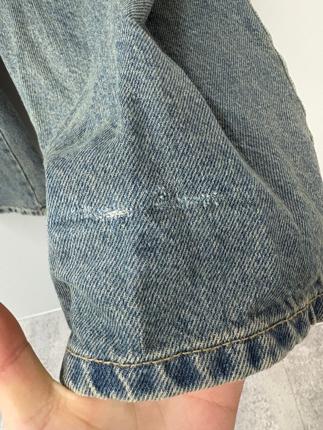 아이오네 컷팅 오버핏 워싱 데님 팬츠 A3444 상품이미지8