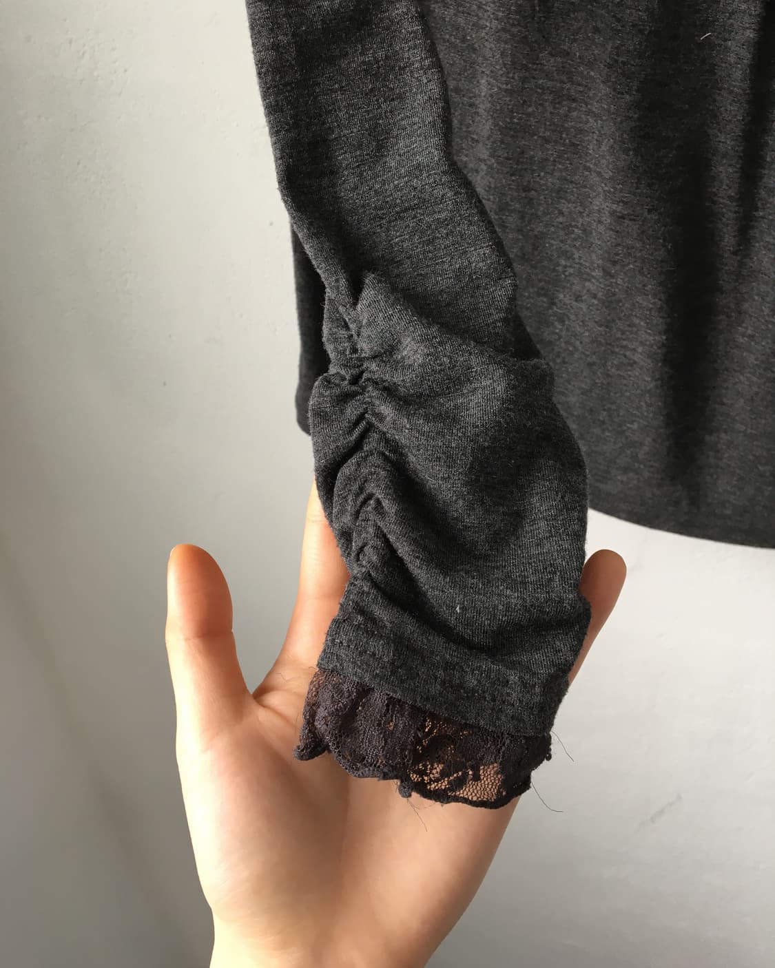 Axes femme lace point high neck sleeve 상품이미지4