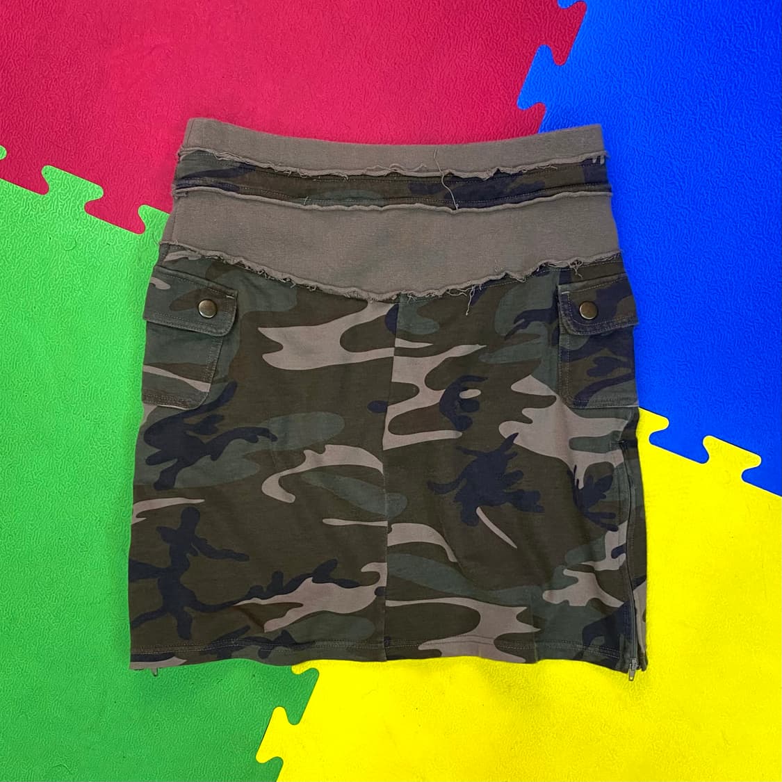 VTG 빈티지 카모플라쥬 사이드 지퍼 카고 스커트 상품이미지5