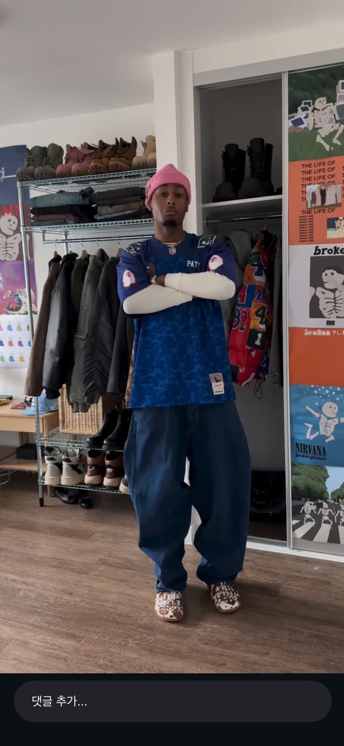 베이프 저지 미첼 앤 네스 NFL 저지 블루 M 상품이미지2