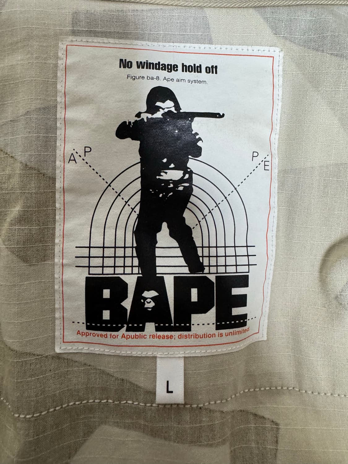 베이프 카모 밀리터리 자켓 L 상품이미지7