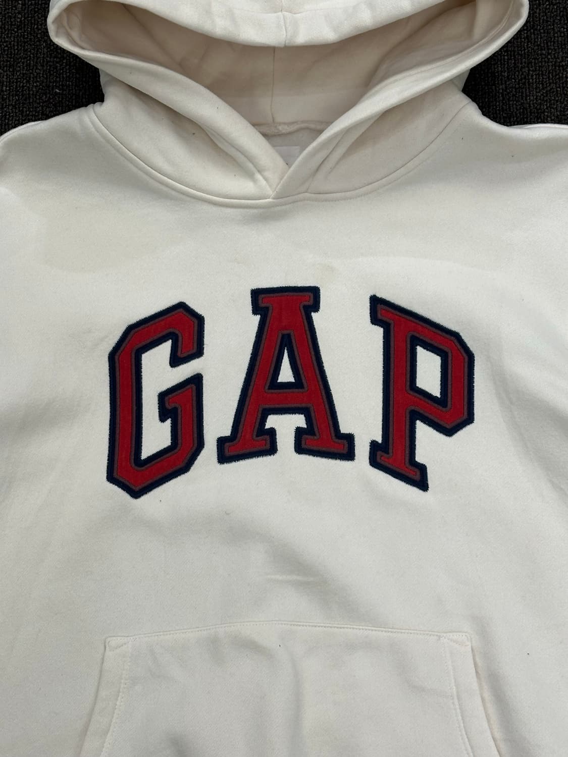 M)GAP 빈티지 빅로고 아이보리 플리스 후디 상품이미지4