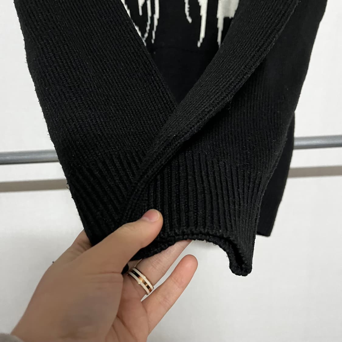 낫포너드 블랙 로고 니트 L 상품이미지5